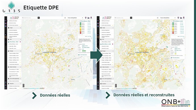 Cartographie des DPE dans l'ONB