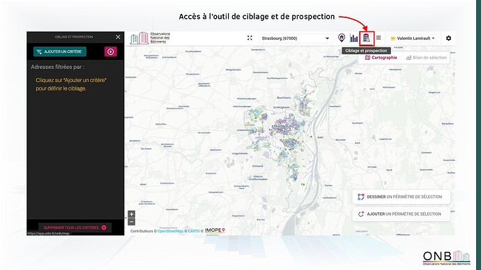 Accès à l'outil de ciblage et de prospection